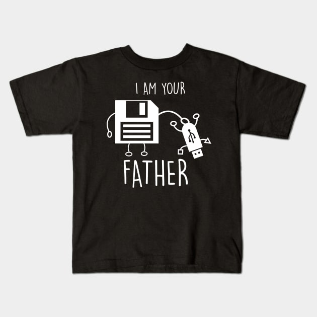 Cute & Funny USB Floppy Disk I Am Your Father Pun Kids T-Shirt by theperfectpresents